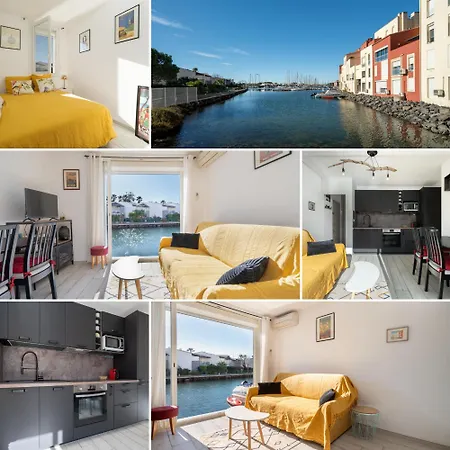 公寓 Ideal Couple & Famille, Pied Dans L'eau - Vue - Quartier Calme - Wi- Fi Debit - Parking Gratuit - Climatisation - Netflix - Animeaux Acceptes - Pres Du Port - Cap D'agde 阿格德
